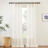 image:imageNICETOWN White Sheer Bathroom Curtains 48 inches Long Rod Pocket amp Back Tab Semi Sheer Faux Linen Privacy Window Treatments Light Filtering Drapes for Kitchen W29 x L48 2 PanelsNatural