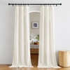 image:imageNICETOWN White Sheer Bathroom Curtains 48 inches Long Rod Pocket amp Back Tab Semi Sheer Faux Linen Privacy Window Treatments Light Filtering Drapes for Kitchen W29 x L48 2 PanelsNatural
