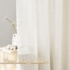 image:imageNICETOWN White Sheer Bathroom Curtains 48 inches Long Rod Pocket amp Back Tab Semi Sheer Faux Linen Privacy Window Treatments Light Filtering Drapes for Kitchen W29 x L48 2 PanelsLinen