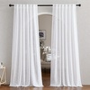 image:imageNICETOWN White Sheer Bathroom Curtains 48 inches Long Rod Pocket amp Back Tab Semi Sheer Faux Linen Privacy Window Treatments Light Filtering Drapes for Kitchen W29 x L48 2 PanelsWhite