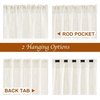image:imageNICETOWN White Sheer Bathroom Curtains 48 inches Long Rod Pocket amp Back Tab Semi Sheer Faux Linen Privacy Window Treatments Light Filtering Drapes for Kitchen W29 x L48 2 PanelsNatural