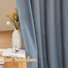 image:imageNICETOWN White Sheer Bathroom Curtains 48 inches Long Rod Pocket amp Back Tab Semi Sheer Faux Linen Privacy Window Treatments Light Filtering Drapes for Kitchen W29 x L48 2 PanelsLinen Stone Blue