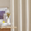 image:imageNICETOWN White Sheer Bathroom Curtains 48 inches Long Rod Pocket amp Back Tab Semi Sheer Faux Linen Privacy Window Treatments Light Filtering Drapes for Kitchen W29 x L48 2 PanelsLinen Cream