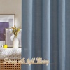 image:imageNICETOWN White Sheer Bathroom Curtains 48 inches Long Rod Pocket amp Back Tab Semi Sheer Faux Linen Privacy Window Treatments Light Filtering Drapes for Kitchen W29 x L48 2 PanelsLinen Stone Blue