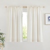 image:imageNICETOWN White Sheer Bathroom Curtains 48 inches Long Rod Pocket amp Back Tab Semi Sheer Faux Linen Privacy Window Treatments Light Filtering Drapes for Kitchen W29 x L48 2 PanelsLinen