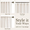 image:imageNICETOWN White Sheer Bathroom Curtains 48 inches Long Rod Pocket amp Back Tab Semi Sheer Faux Linen Privacy Window Treatments Light Filtering Drapes for Kitchen W29 x L48 2 PanelsLinen Burlap
