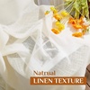 image:imageNICETOWN White Sheer Bathroom Curtains 48 inches Long Rod Pocket amp Back Tab Semi Sheer Faux Linen Privacy Window Treatments Light Filtering Drapes for Kitchen W29 x L48 2 PanelsNatural