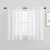 image:imageNICETOWN White Sheer Bathroom Curtains 48 inches Long Rod Pocket amp Back Tab Semi Sheer Faux Linen Privacy Window Treatments Light Filtering Drapes for Kitchen W29 x L48 2 PanelsWhite