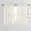 image:imageNICETOWN White Sheer Bathroom Curtains 48 inches Long Rod Pocket amp Back Tab Semi Sheer Faux Linen Privacy Window Treatments Light Filtering Drapes for Kitchen W29 x L48 2 PanelsNatural