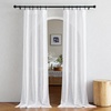 image:imageNICETOWN White Sheer Bathroom Curtains 48 inches Long Rod Pocket amp Back Tab Semi Sheer Faux Linen Privacy Window Treatments Light Filtering Drapes for Kitchen W29 x L48 2 PanelsWhite