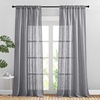 image:imageNICETOWN White Sheer Bathroom Curtains 48 inches Long Rod Pocket amp Back Tab Semi Sheer Faux Linen Privacy Window Treatments Light Filtering Drapes for Kitchen W29 x L48 2 PanelsGrey