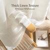 image:imageNICETOWN White Sheer Bathroom Curtains 48 inches Long Rod Pocket amp Back Tab Semi Sheer Faux Linen Privacy Window Treatments Light Filtering Drapes for Kitchen W29 x L48 2 PanelsLinen