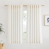 image:imageNICETOWN White Sheer Bathroom Curtains 48 inches Long Rod Pocket amp Back Tab Semi Sheer Faux Linen Privacy Window Treatments Light Filtering Drapes for Kitchen W29 x L48 2 PanelsLinen