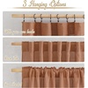 image:imageNICETOWN White Sheer Bathroom Curtains 48 inches Long Rod Pocket amp Back Tab Semi Sheer Faux Linen Privacy Window Treatments Light Filtering Drapes for Kitchen W29 x L48 2 PanelsLinen Caramel