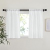 image:imageNICETOWN White Sheer Bathroom Curtains 48 inches Long Rod Pocket amp Back Tab Semi Sheer Faux Linen Privacy Window Treatments Light Filtering Drapes for Kitchen W29 x L48 2 PanelsWhite