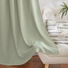 image:imageNICETOWN White Sheer Bathroom Curtains 48 inches Long Rod Pocket amp Back Tab Semi Sheer Faux Linen Privacy Window Treatments Light Filtering Drapes for Kitchen W29 x L48 2 PanelsLinen Sage Green