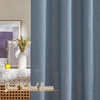 image:imageNICETOWN White Sheer Bathroom Curtains 48 inches Long Rod Pocket amp Back Tab Semi Sheer Faux Linen Privacy Window Treatments Light Filtering Drapes for Kitchen W29 x L48 2 PanelsLinen Stone Blue