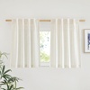 image:imageNICETOWN White Sheer Bathroom Curtains 48 inches Long Rod Pocket amp Back Tab Semi Sheer Faux Linen Privacy Window Treatments Light Filtering Drapes for Kitchen W29 x L48 2 PanelsLinen