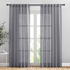 image:imageNICETOWN White Sheer Bathroom Curtains 48 inches Long Rod Pocket amp Back Tab Semi Sheer Faux Linen Privacy Window Treatments Light Filtering Drapes for Kitchen W29 x L48 2 PanelsGrey