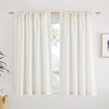 image:imageNICETOWN White Sheer Bathroom Curtains 48 inches Long Rod Pocket amp Back Tab Semi Sheer Faux Linen Privacy Window Treatments Light Filtering Drapes for Kitchen W29 x L48 2 PanelsLinen