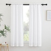 image:imageNICETOWN White Sheer Bathroom Curtains 48 inches Long Rod Pocket amp Back Tab Semi Sheer Faux Linen Privacy Window Treatments Light Filtering Drapes for Kitchen W29 x L48 2 PanelsWhite