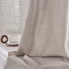 image:imageNICETOWN White Sheer Bathroom Curtains 48 inches Long Rod Pocket amp Back Tab Semi Sheer Faux Linen Privacy Window Treatments Light Filtering Drapes for Kitchen W29 x L48 2 PanelsBirch