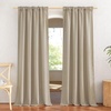 image:imageNICETOWN White Sheer Bathroom Curtains 48 inches Long Rod Pocket amp Back Tab Semi Sheer Faux Linen Privacy Window Treatments Light Filtering Drapes for Kitchen W29 x L48 2 PanelsLinen Taupe