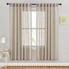 image:imageNICETOWN White Sheer Bathroom Curtains 48 inches Long Rod Pocket amp Back Tab Semi Sheer Faux Linen Privacy Window Treatments Light Filtering Drapes for Kitchen W29 x L48 2 PanelsTaupe