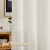 image:imageNICETOWN White Sheer Bathroom Curtains 48 inches Long Rod Pocket amp Back Tab Semi Sheer Faux Linen Privacy Window Treatments Light Filtering Drapes for Kitchen W29 x L48 2 PanelsLinen