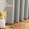 image:imageNICETOWN White Sheer Bathroom Curtains 48 inches Long Rod Pocket amp Back Tab Semi Sheer Faux Linen Privacy Window Treatments Light Filtering Drapes for Kitchen W29 x L48 2 PanelsLinen Gray
