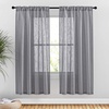 image:imageNICETOWN White Sheer Bathroom Curtains 48 inches Long Rod Pocket amp Back Tab Semi Sheer Faux Linen Privacy Window Treatments Light Filtering Drapes for Kitchen W29 x L48 2 PanelsGrey