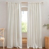 image:imageNICETOWN White Sheer Bathroom Curtains 48 inches Long Rod Pocket amp Back Tab Semi Sheer Faux Linen Privacy Window Treatments Light Filtering Drapes for Kitchen W29 x L48 2 PanelsLinen