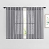 image:imageNICETOWN White Sheer Bathroom Curtains 48 inches Long Rod Pocket amp Back Tab Semi Sheer Faux Linen Privacy Window Treatments Light Filtering Drapes for Kitchen W29 x L48 2 PanelsGrey