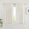 image:imageNICETOWN White Sheer Bathroom Curtains 48 inches Long Rod Pocket amp Back Tab Semi Sheer Faux Linen Privacy Window Treatments Light Filtering Drapes for Kitchen W29 x L48 2 PanelsLinen