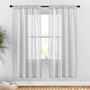 image:imageNICETOWN White Sheer Bathroom Curtains 48 inches Long Rod Pocket amp Back Tab Semi Sheer Faux Linen Privacy Window Treatments Light Filtering Drapes for Kitchen W29 x L48 2 PanelsSilver Grey