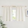 image:imageNICETOWN White Sheer Bathroom Curtains 48 inches Long Rod Pocket amp Back Tab Semi Sheer Faux Linen Privacy Window Treatments Light Filtering Drapes for Kitchen W29 x L48 2 PanelsLinen