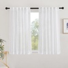 image:imageNICETOWN White Sheer Bathroom Curtains 48 inches Long Rod Pocket amp Back Tab Semi Sheer Faux Linen Privacy Window Treatments Light Filtering Drapes for Kitchen W29 x L48 2 PanelsWhite