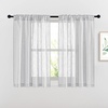 image:imageNICETOWN White Sheer Bathroom Curtains 48 inches Long Rod Pocket amp Back Tab Semi Sheer Faux Linen Privacy Window Treatments Light Filtering Drapes for Kitchen W29 x L48 2 PanelsSilver Grey
