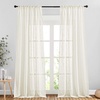 image:imageNICETOWN White Sheer Bathroom Curtains 48 inches Long Rod Pocket amp Back Tab Semi Sheer Faux Linen Privacy Window Treatments Light Filtering Drapes for Kitchen W29 x L48 2 PanelsNatural
