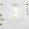 image:imageNICETOWN White Sheer Bathroom Curtains 48 inches Long Rod Pocket amp Back Tab Semi Sheer Faux Linen Privacy Window Treatments Light Filtering Drapes for Kitchen W29 x L48 2 PanelsWhite