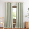 image:imageNICETOWN White Sheer Bathroom Curtains 48 inches Long Rod Pocket amp Back Tab Semi Sheer Faux Linen Privacy Window Treatments Light Filtering Drapes for Kitchen W29 x L48 2 PanelsLinen Sage Green