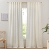 image:imageNICETOWN White Sheer Bathroom Curtains 48 inches Long Rod Pocket amp Back Tab Semi Sheer Faux Linen Privacy Window Treatments Light Filtering Drapes for Kitchen W29 x L48 2 PanelsLinen