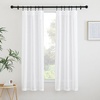 image:imageNICETOWN White Sheer Bathroom Curtains 48 inches Long Rod Pocket amp Back Tab Semi Sheer Faux Linen Privacy Window Treatments Light Filtering Drapes for Kitchen W29 x L48 2 PanelsWhite