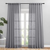 image:imageNICETOWN White Sheer Bathroom Curtains 48 inches Long Rod Pocket amp Back Tab Semi Sheer Faux Linen Privacy Window Treatments Light Filtering Drapes for Kitchen W29 x L48 2 PanelsGrey