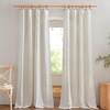 image:imageNICETOWN White Sheer Bathroom Curtains 48 inches Long Rod Pocket amp Back Tab Semi Sheer Faux Linen Privacy Window Treatments Light Filtering Drapes for Kitchen W29 x L48 2 PanelsLinen