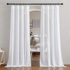 image:imageNICETOWN White Sheer Bathroom Curtains 48 inches Long Rod Pocket amp Back Tab Semi Sheer Faux Linen Privacy Window Treatments Light Filtering Drapes for Kitchen W29 x L48 2 PanelsWhite