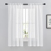 image:imageNICETOWN White Sheer Bathroom Curtains 48 inches Long Rod Pocket amp Back Tab Semi Sheer Faux Linen Privacy Window Treatments Light Filtering Drapes for Kitchen W29 x L48 2 PanelsWhite