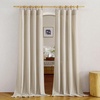image:imageNICETOWN White Sheer Bathroom Curtains 48 inches Long Rod Pocket amp Back Tab Semi Sheer Faux Linen Privacy Window Treatments Light Filtering Drapes for Kitchen W29 x L48 2 PanelsLinen Light Taupe