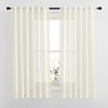 image:imageNICETOWN White Sheer Bathroom Curtains 48 inches Long Rod Pocket amp Back Tab Semi Sheer Faux Linen Privacy Window Treatments Light Filtering Drapes for Kitchen W29 x L48 2 PanelsNatural