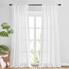 image:imageNICETOWN White Sheer Bathroom Curtains 48 inches Long Rod Pocket amp Back Tab Semi Sheer Faux Linen Privacy Window Treatments Light Filtering Drapes for Kitchen W29 x L48 2 PanelsWhite